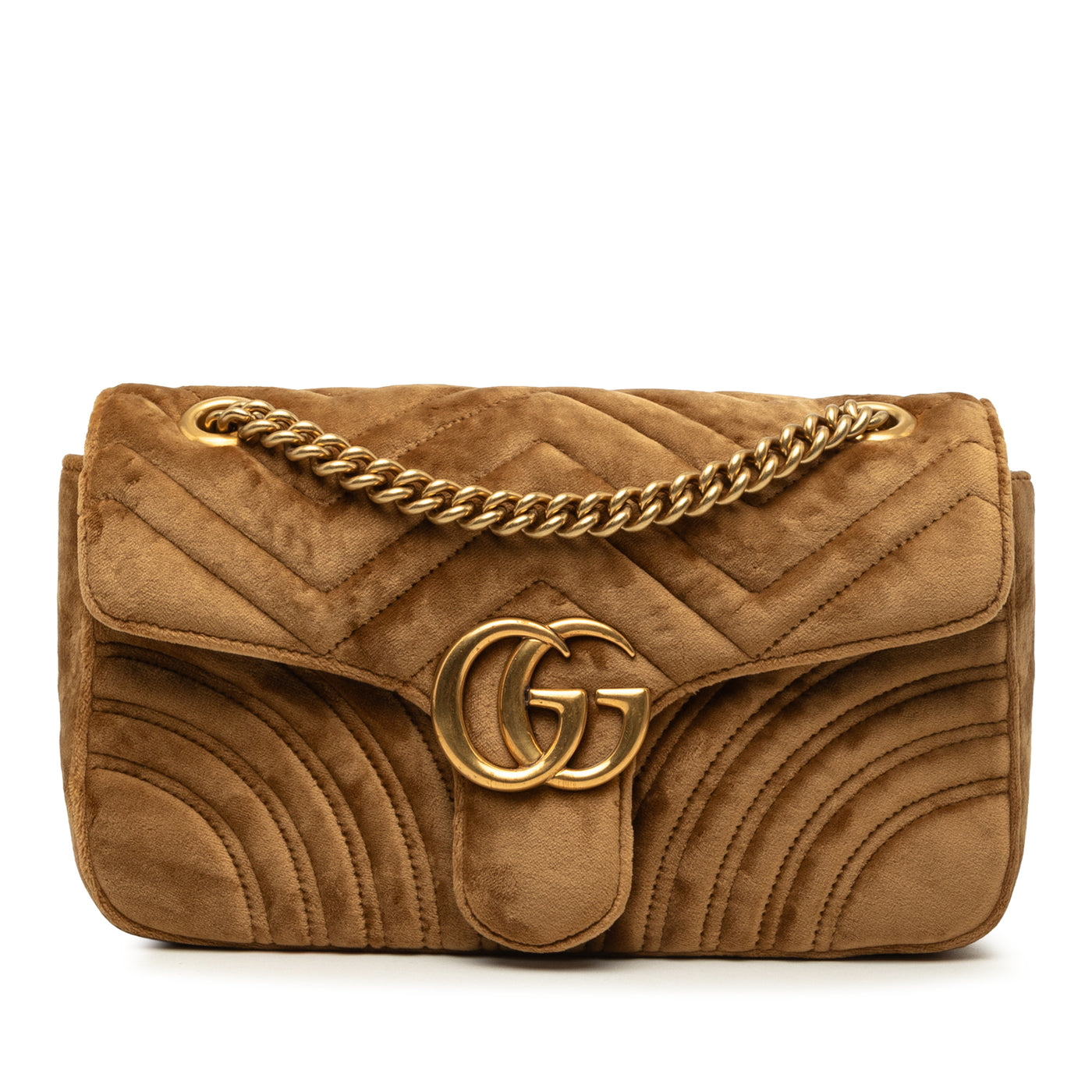 Medium GG Marmont Matelasse Velvet Shoulder Bag - Image 1
