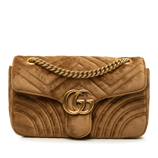 Medium GG Marmont Matelasse Velvet Shoulder Bag - Image 1