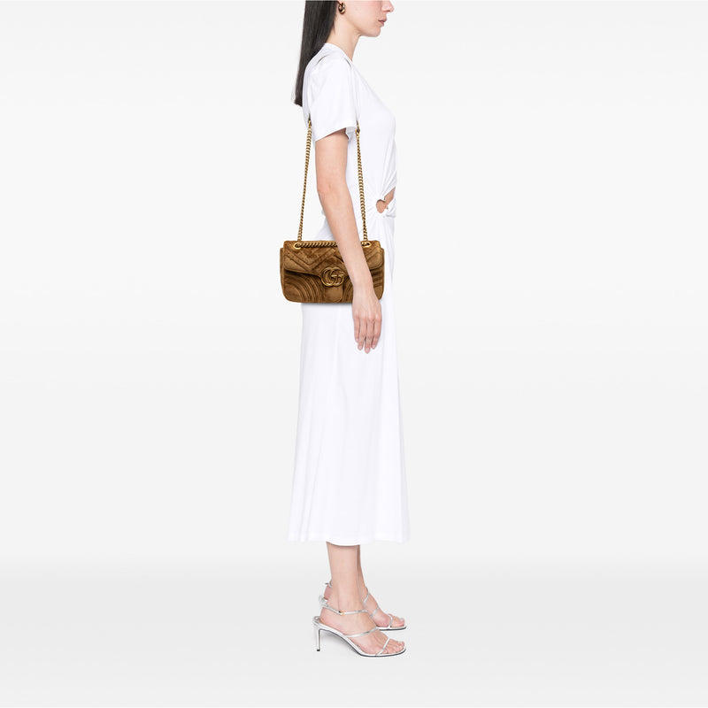 Medium GG Marmont Matelasse Velvet Shoulder Bag - Image 6
