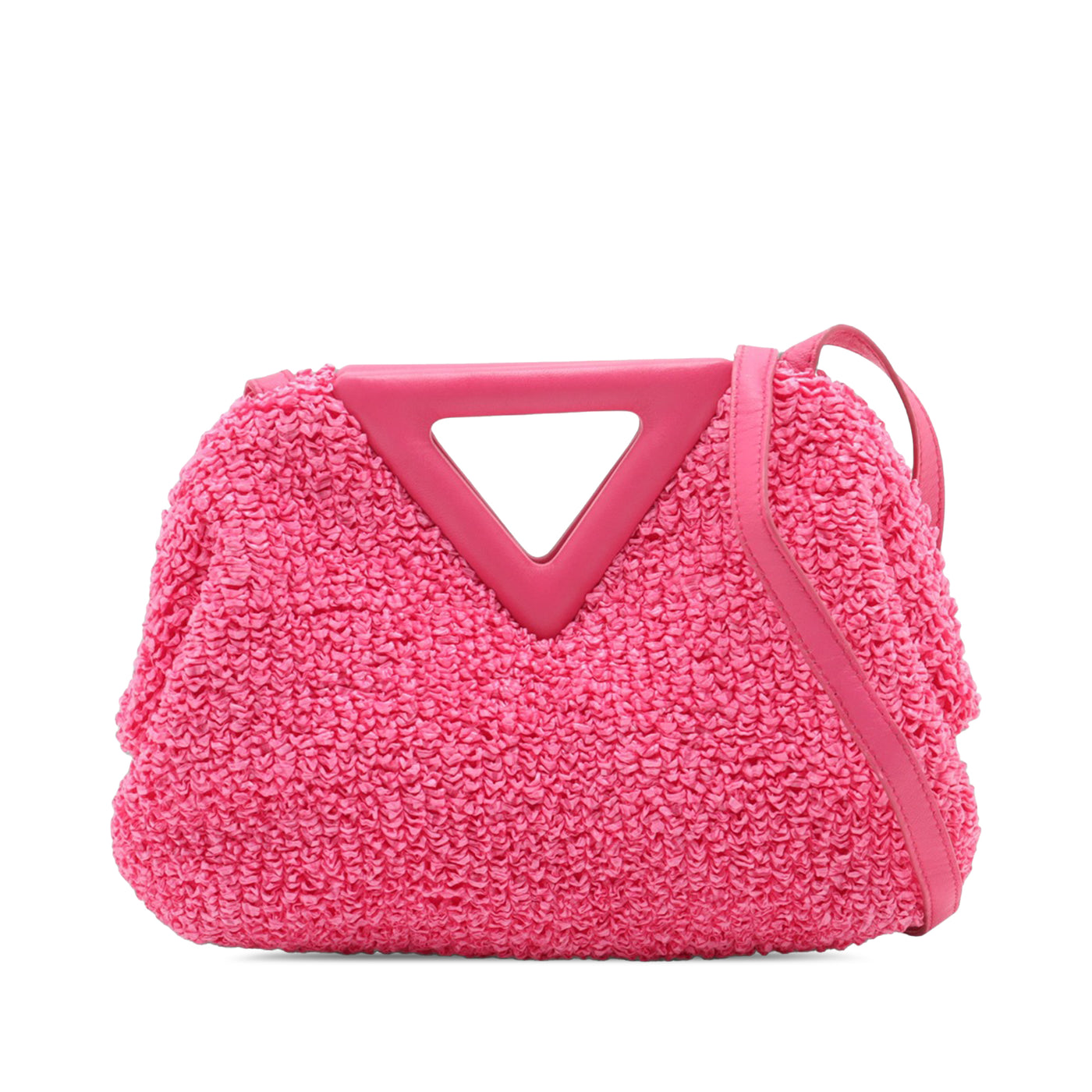 Small Boucle Curly Raffia The Point Triangle Satchel - Image 1