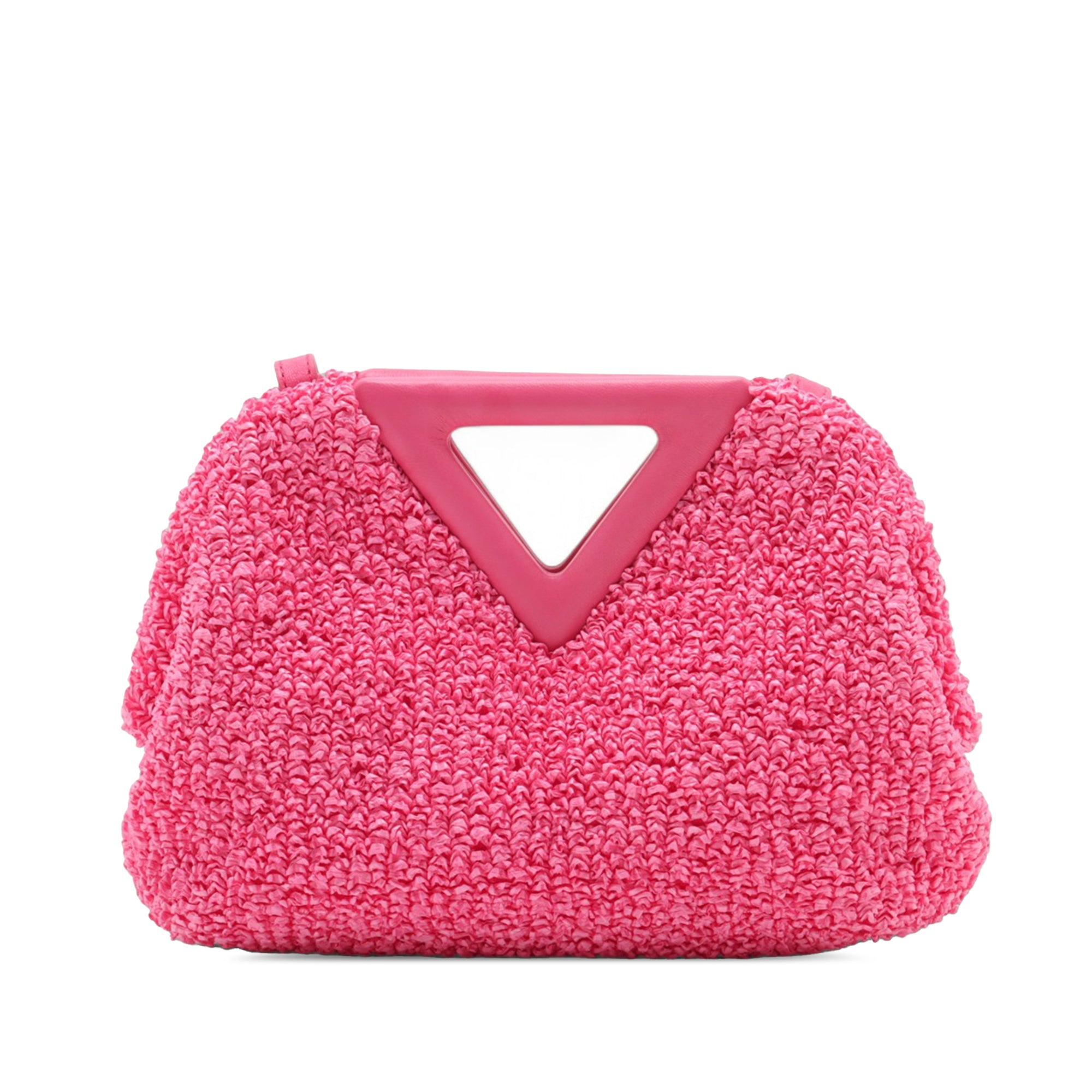 Small Boucle Curly Raffia The Point Triangle Satchel - Image 2