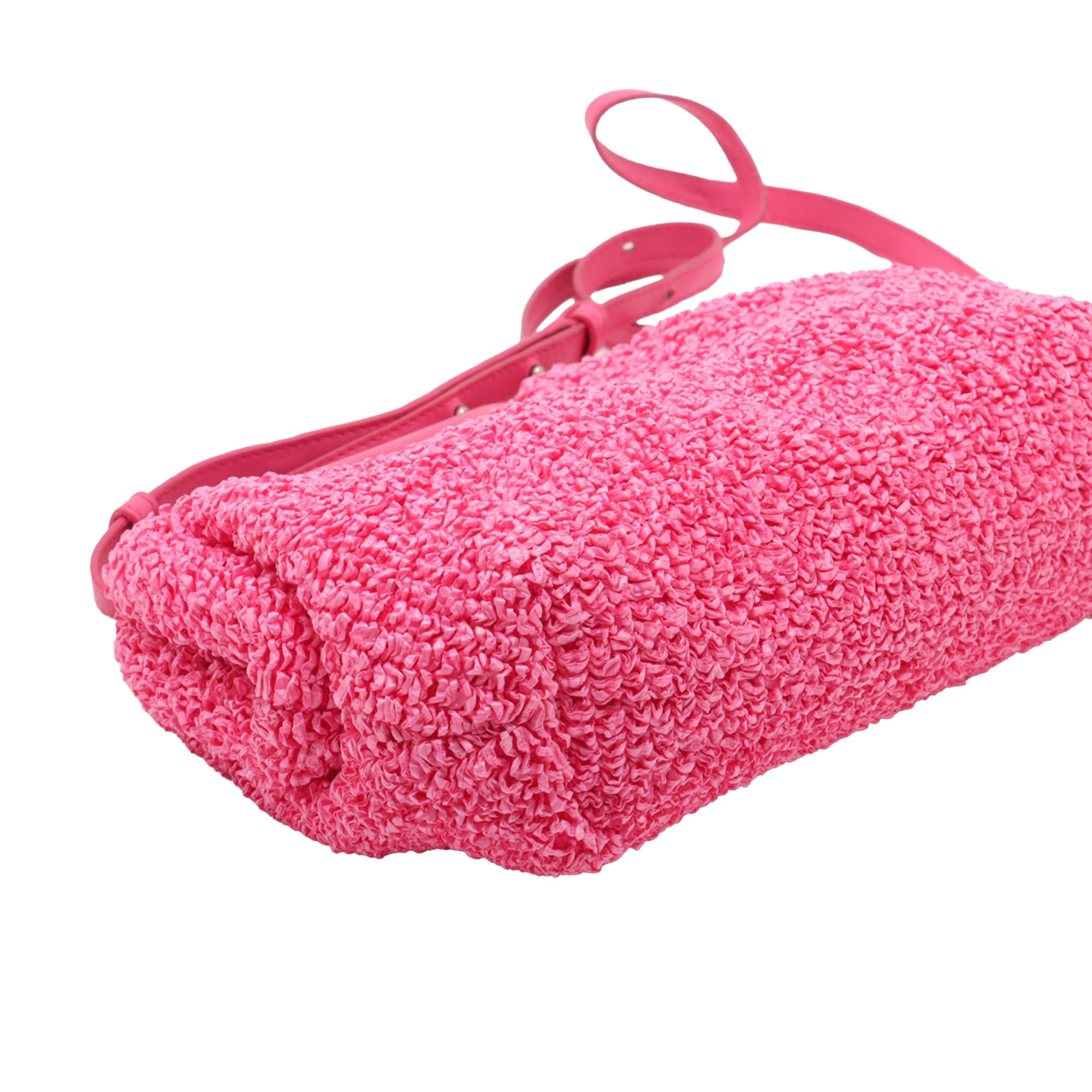 Small Boucle Curly Raffia The Point Triangle Satchel - Image 6