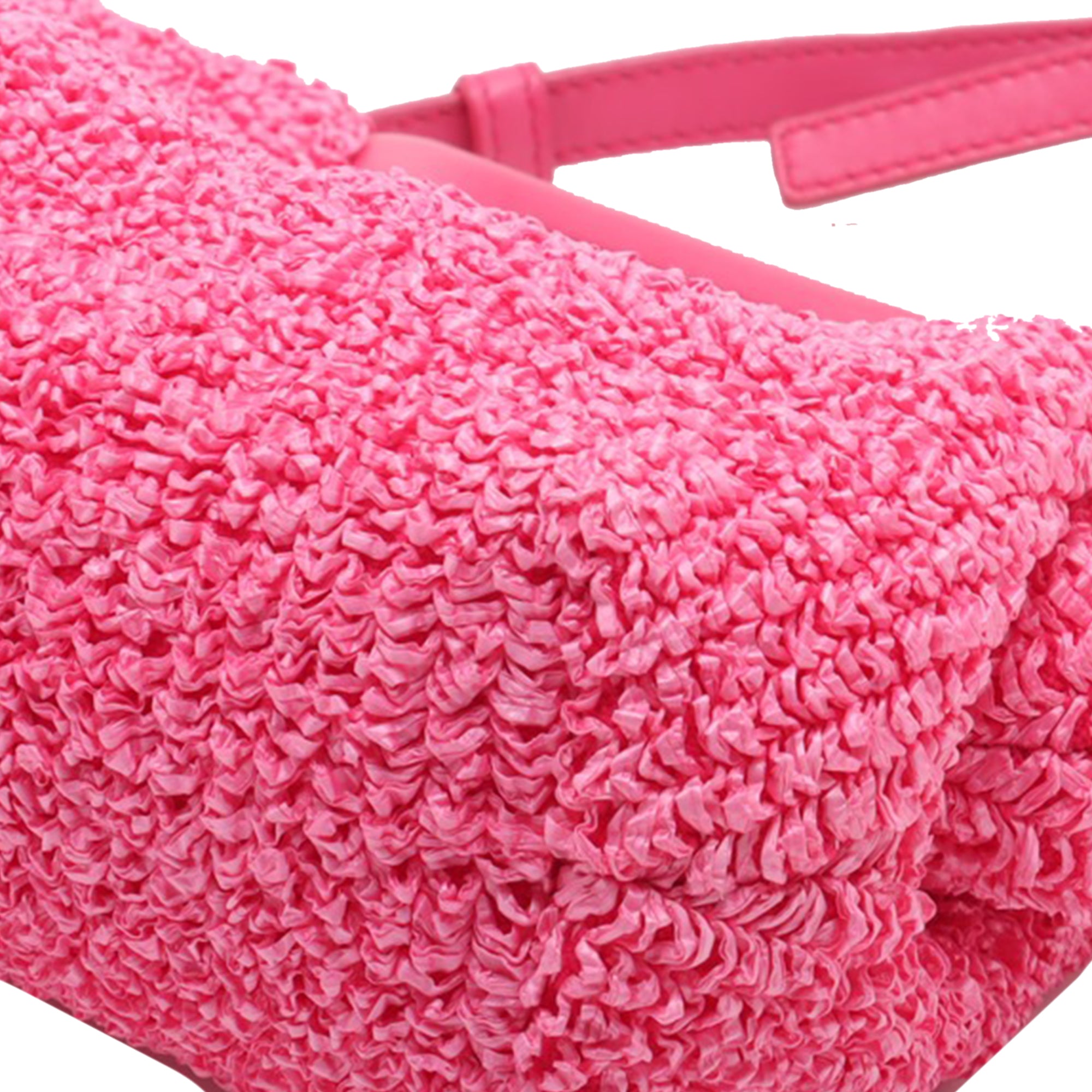 Small Boucle Curly Raffia The Point Triangle Satchel - Image 7