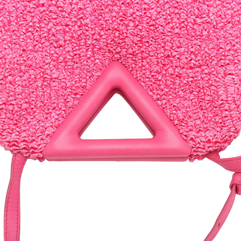 Small Boucle Curly Raffia The Point Triangle Satchel - Image 8