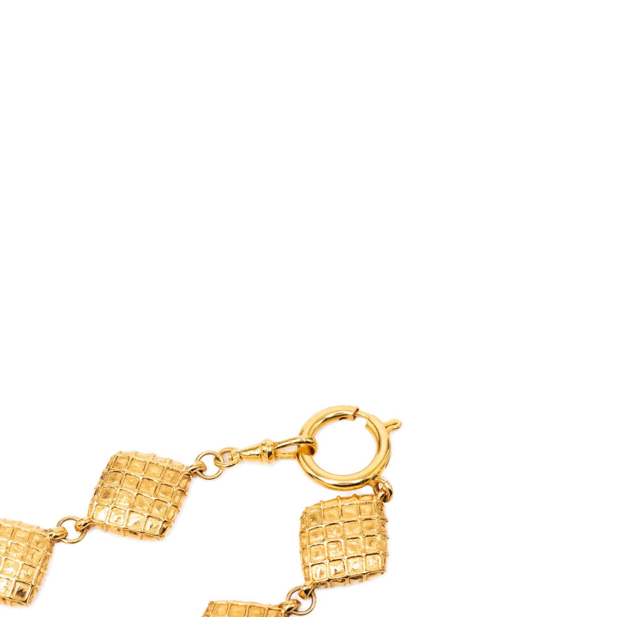 CC Gold Plated Quilted Diamond Necklace - Image 2