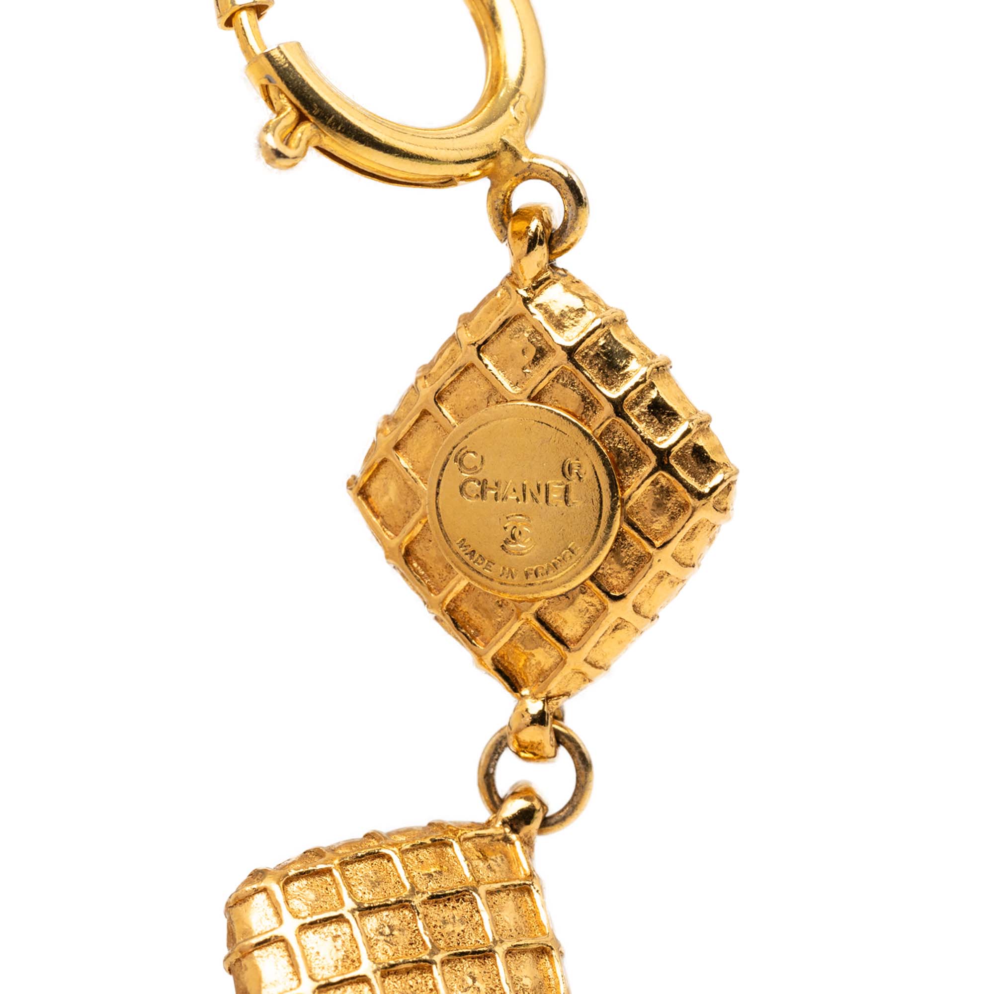 CC Gold Plated Quilted Diamond Necklace - Image 3