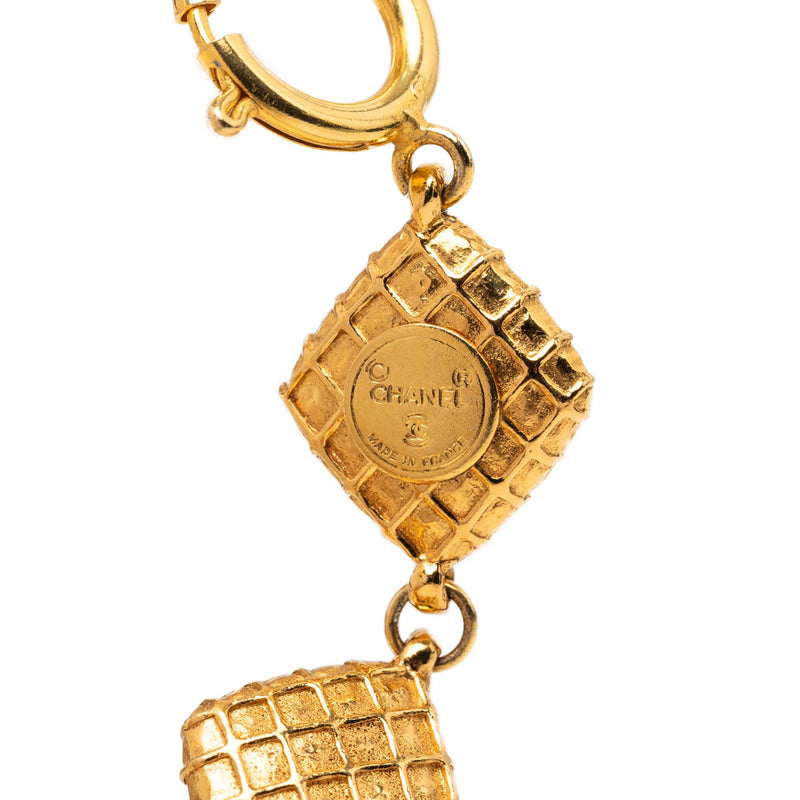 CC Gold Plated Quilted Diamond Necklace - Image 3