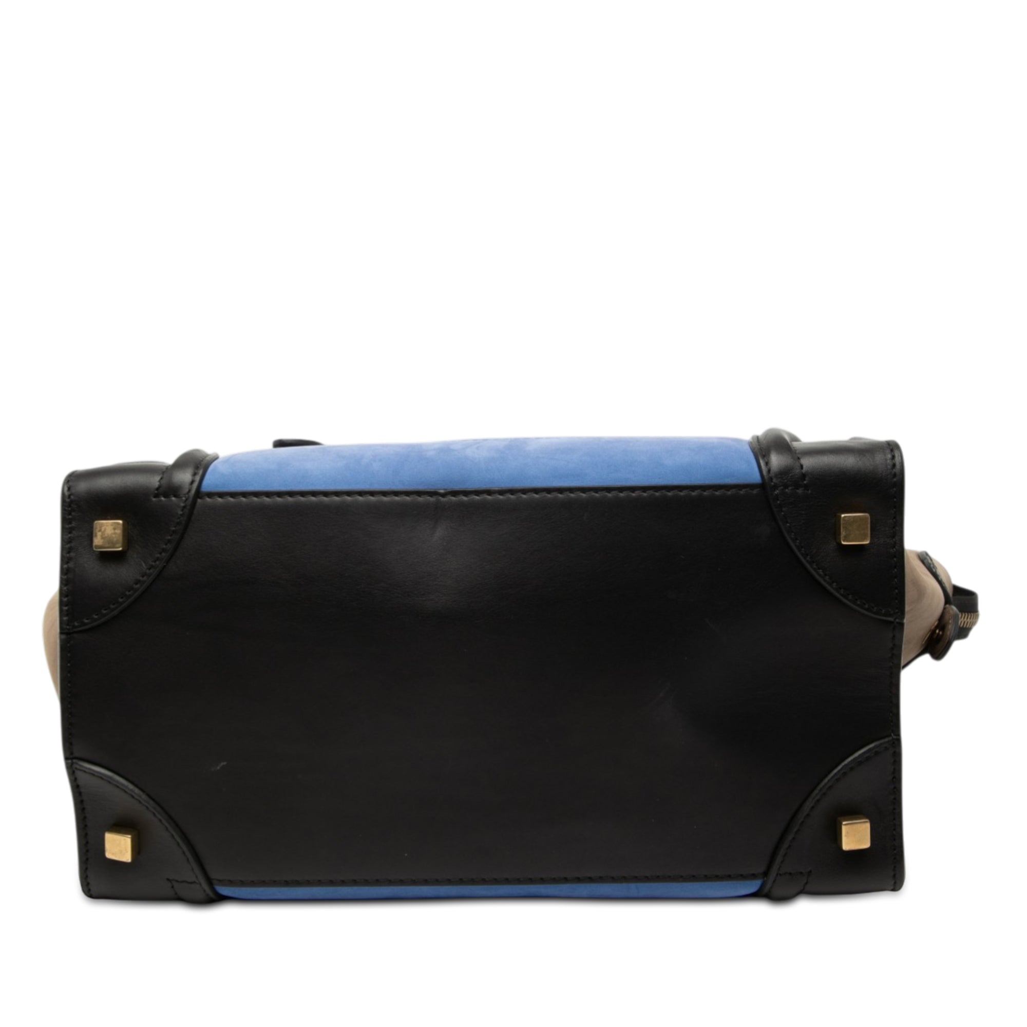 Mini Tricolor Nubuck and Smooth Calfskin Luggage Tote - Image 3