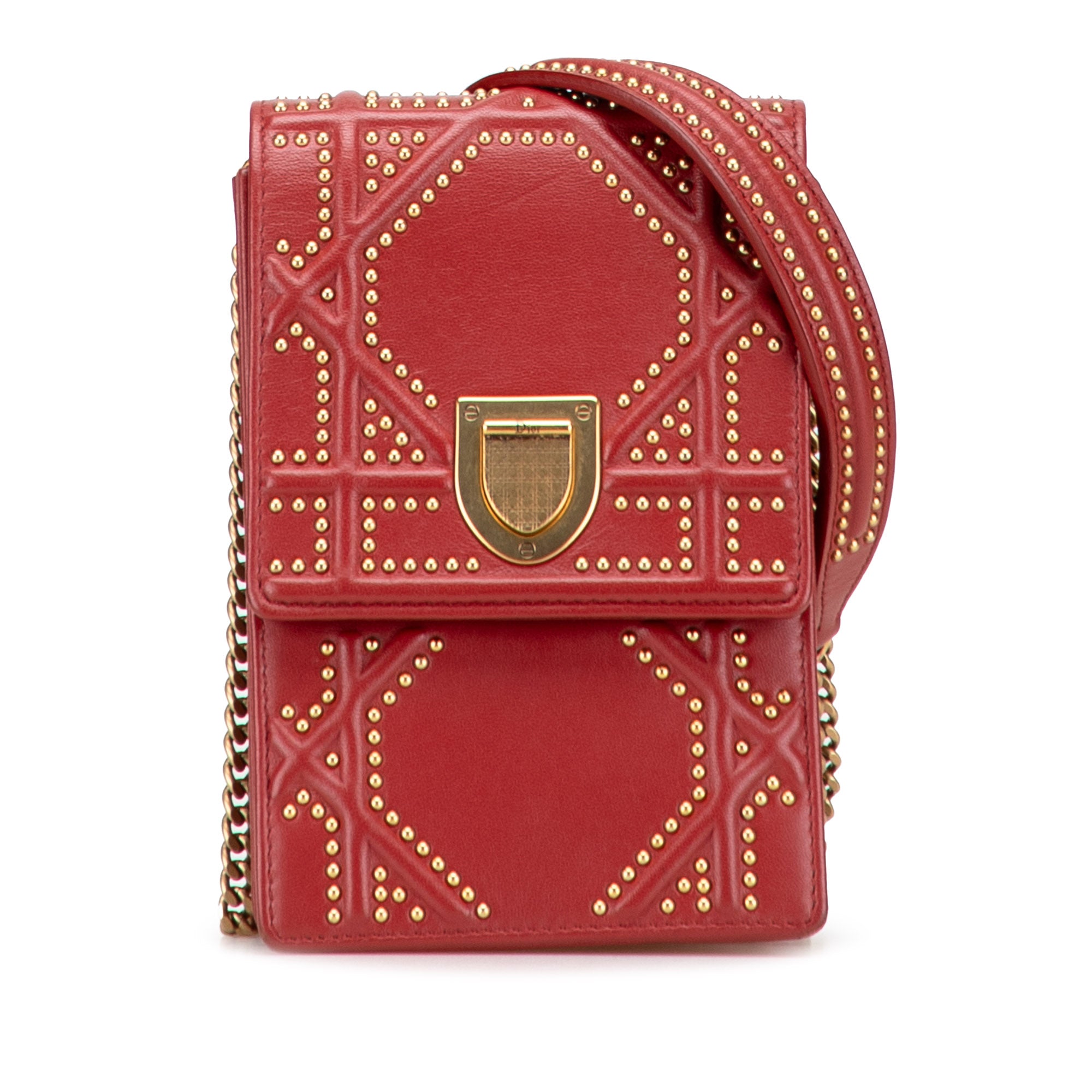Studded Lambskin Vertical Diorama Crossbody - Image 1