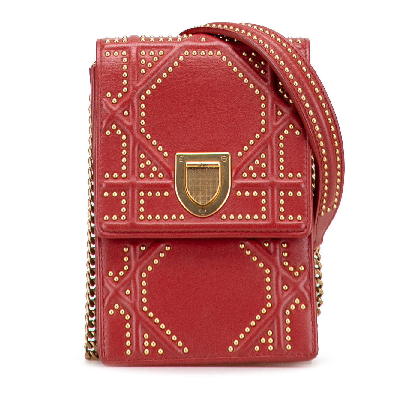 Studded Lambskin Vertical Diorama Crossbody - Image 1