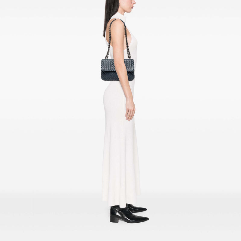 Small Nappa Intrecciato Boutis Olimpia Shoulder Bag - Image 9