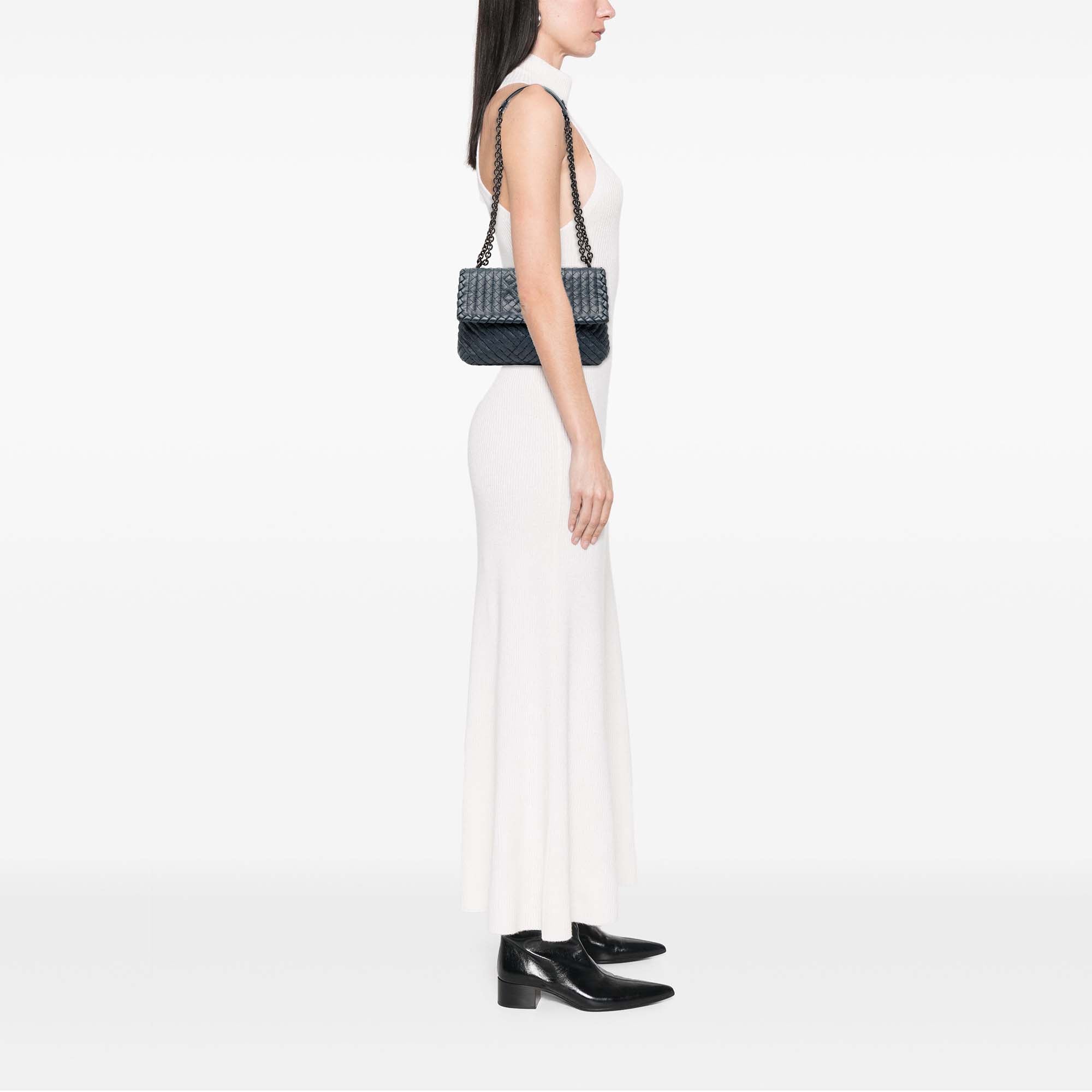 Small Nappa Intrecciato Boutis Olimpia Shoulder Bag - Image 9