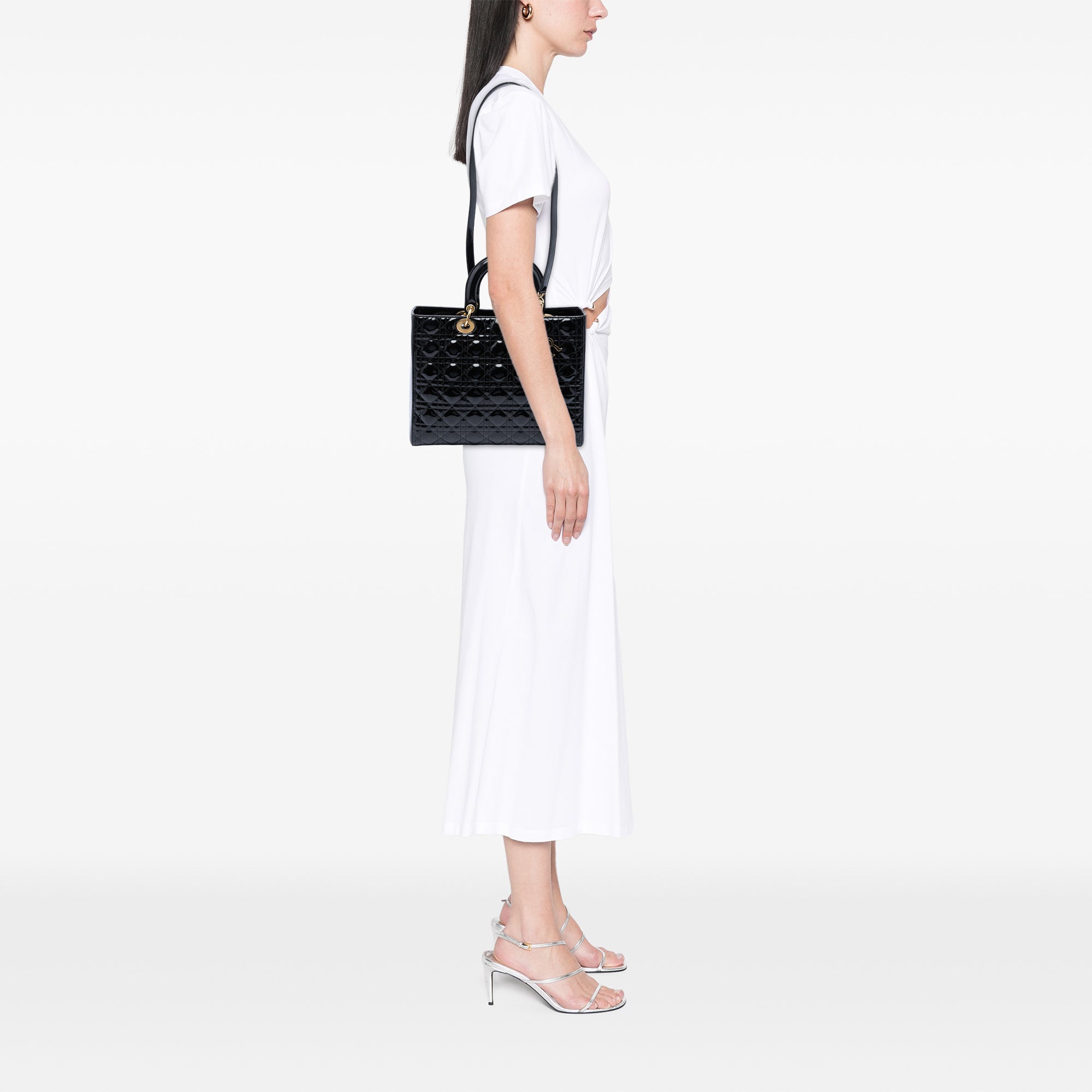 Large Patent Cannage Lady Dior - Image 7