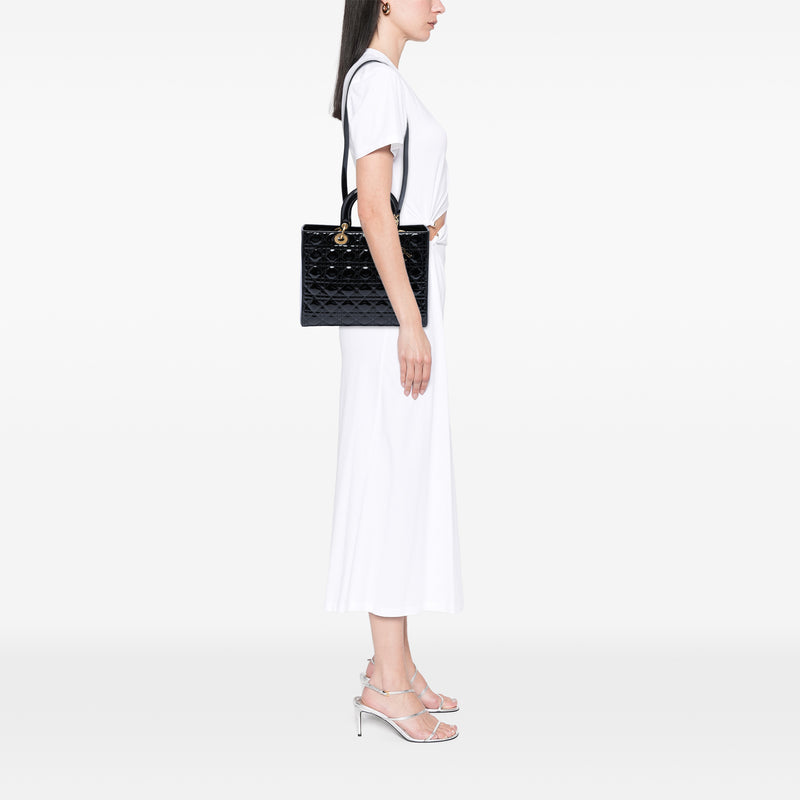 Large Patent Cannage Lady Dior - Image 7