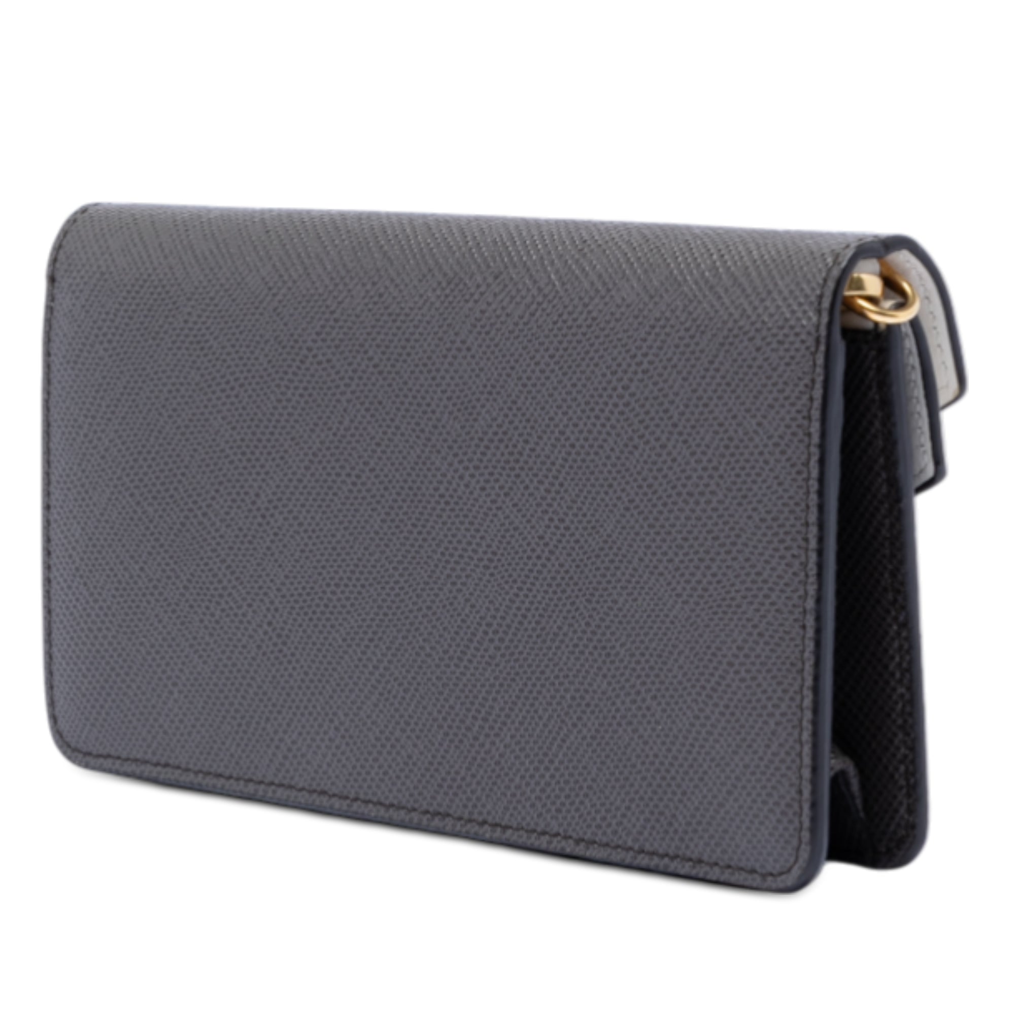 Bicolor Saffiano Lux Envelope Double Flap Wallet on Chain - Image 2