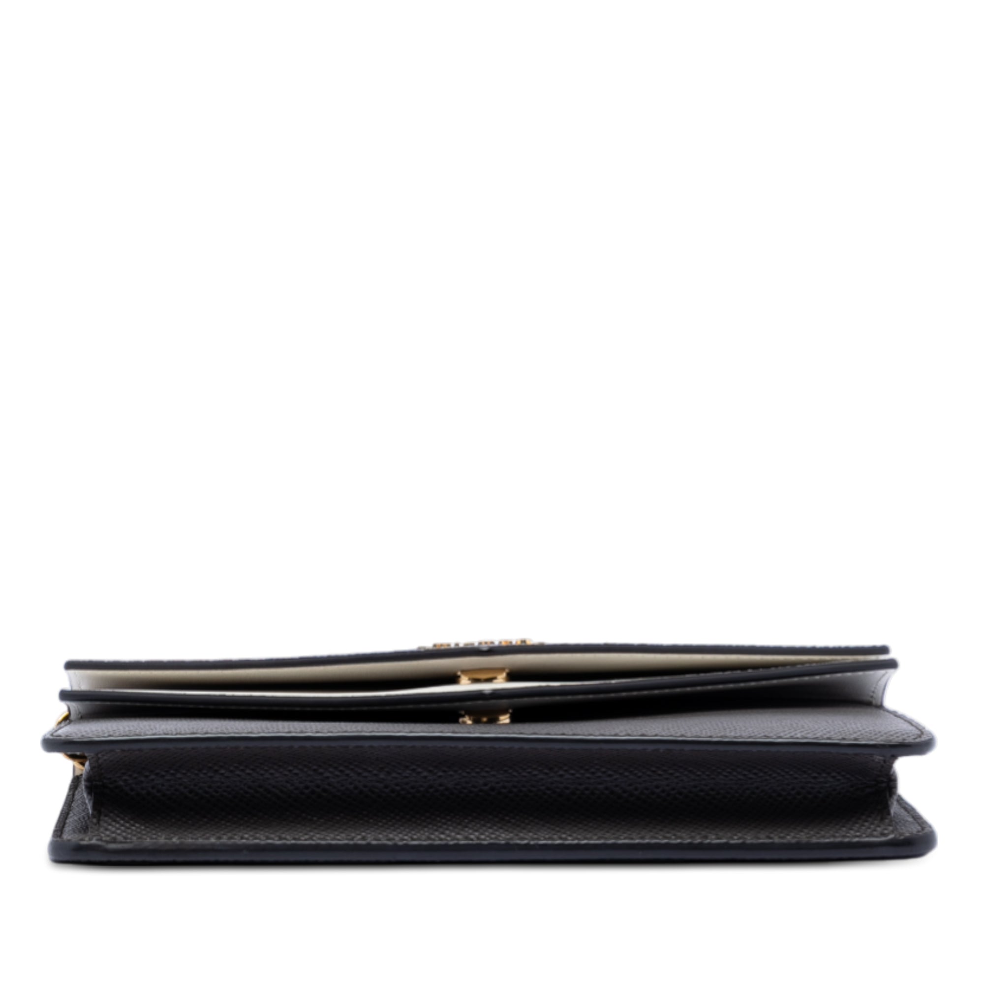 Bicolor Saffiano Lux Envelope Double Flap Wallet on Chain - Image 3