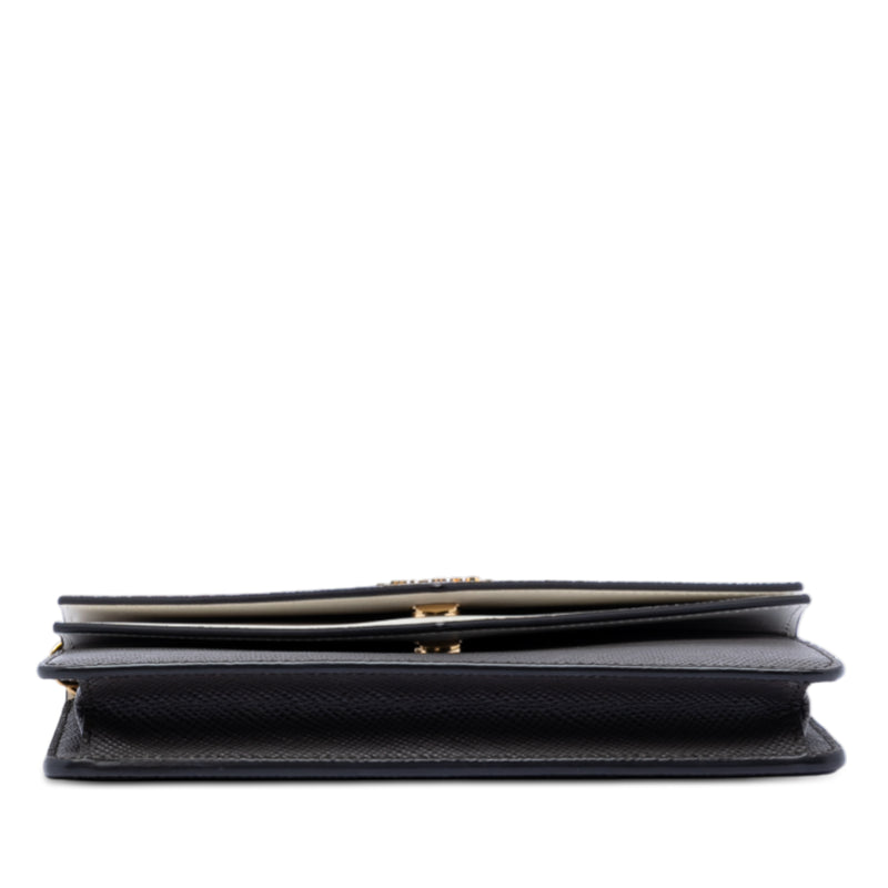 Bicolor Saffiano Lux Envelope Double Flap Wallet on Chain - Image 3