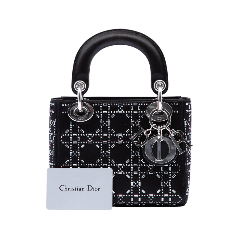 Mini Satin Cannage Crystal Embellished Lady Dior - Image 7