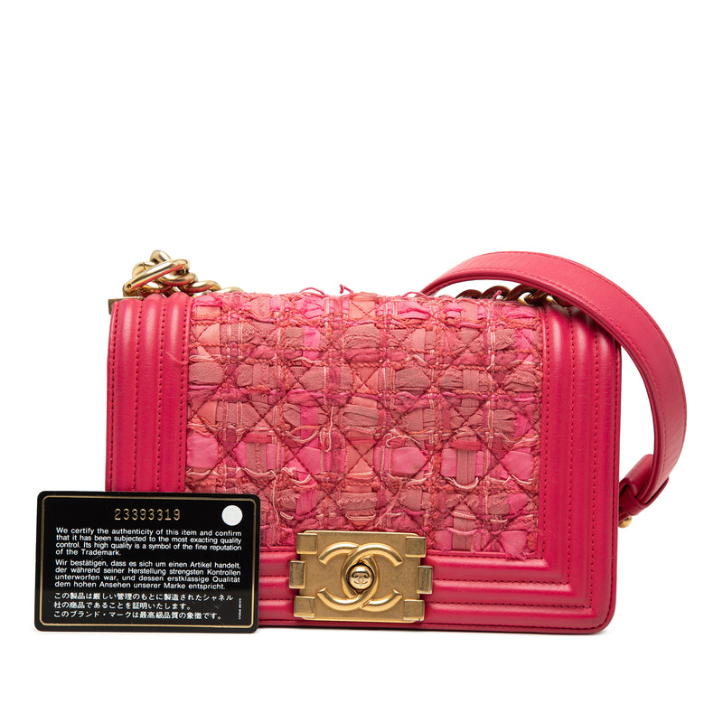 Mini Quilted Tweed and Lambskin Boy Flap - Image 8