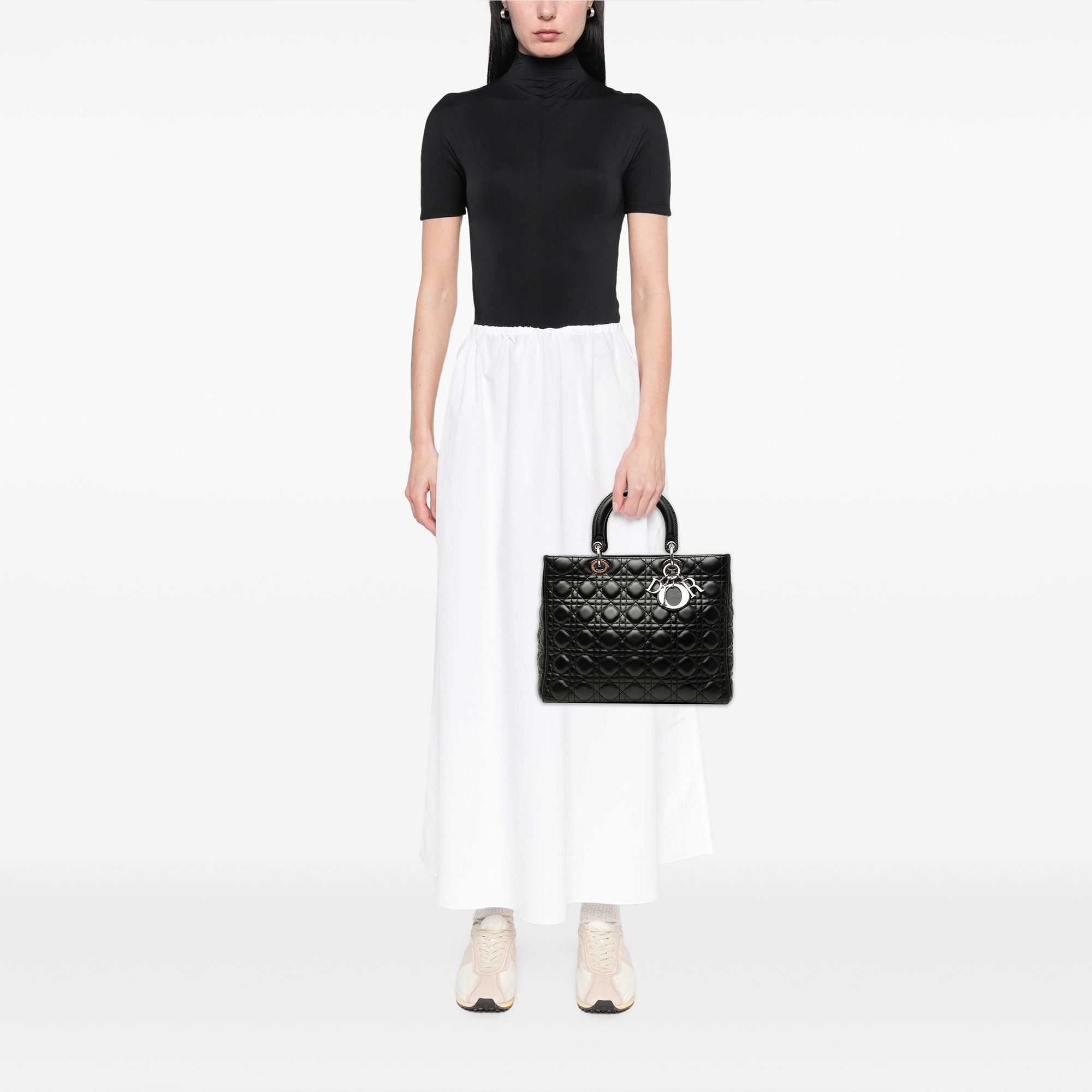 Large Lambskin Cannage Lady Dior - Image 7