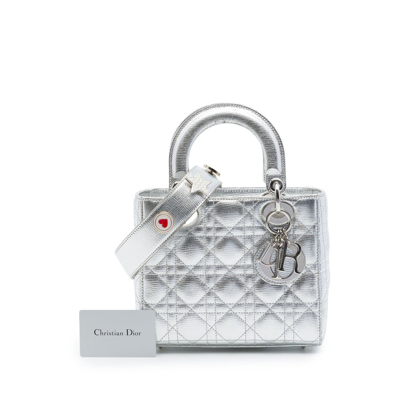 Small Metallic Grained Calfskin Cannage My ABCDior Lady Dior - Image 7