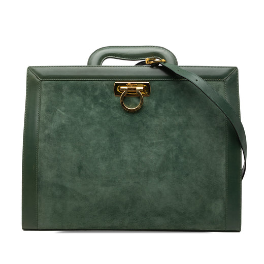 Suede and Leather Gancini Briefcase - Image 1
