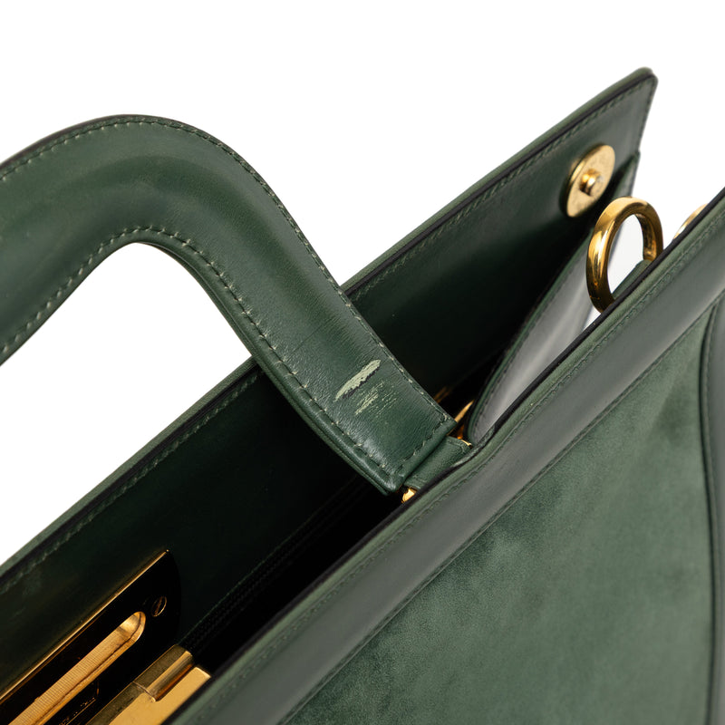 Suede and Leather Gancini Briefcase - Image 7