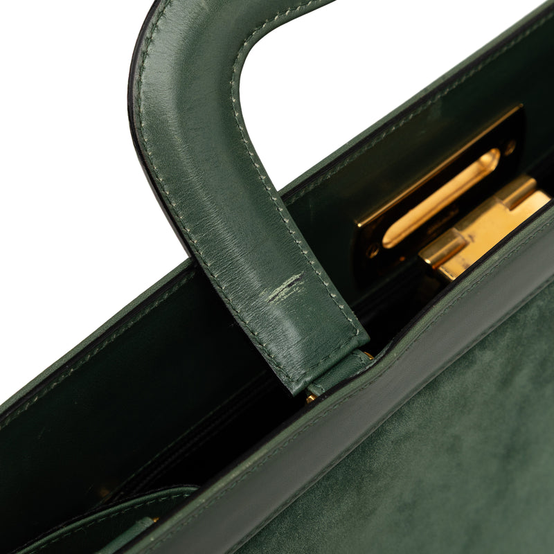 Suede and Leather Gancini Briefcase - Image 8