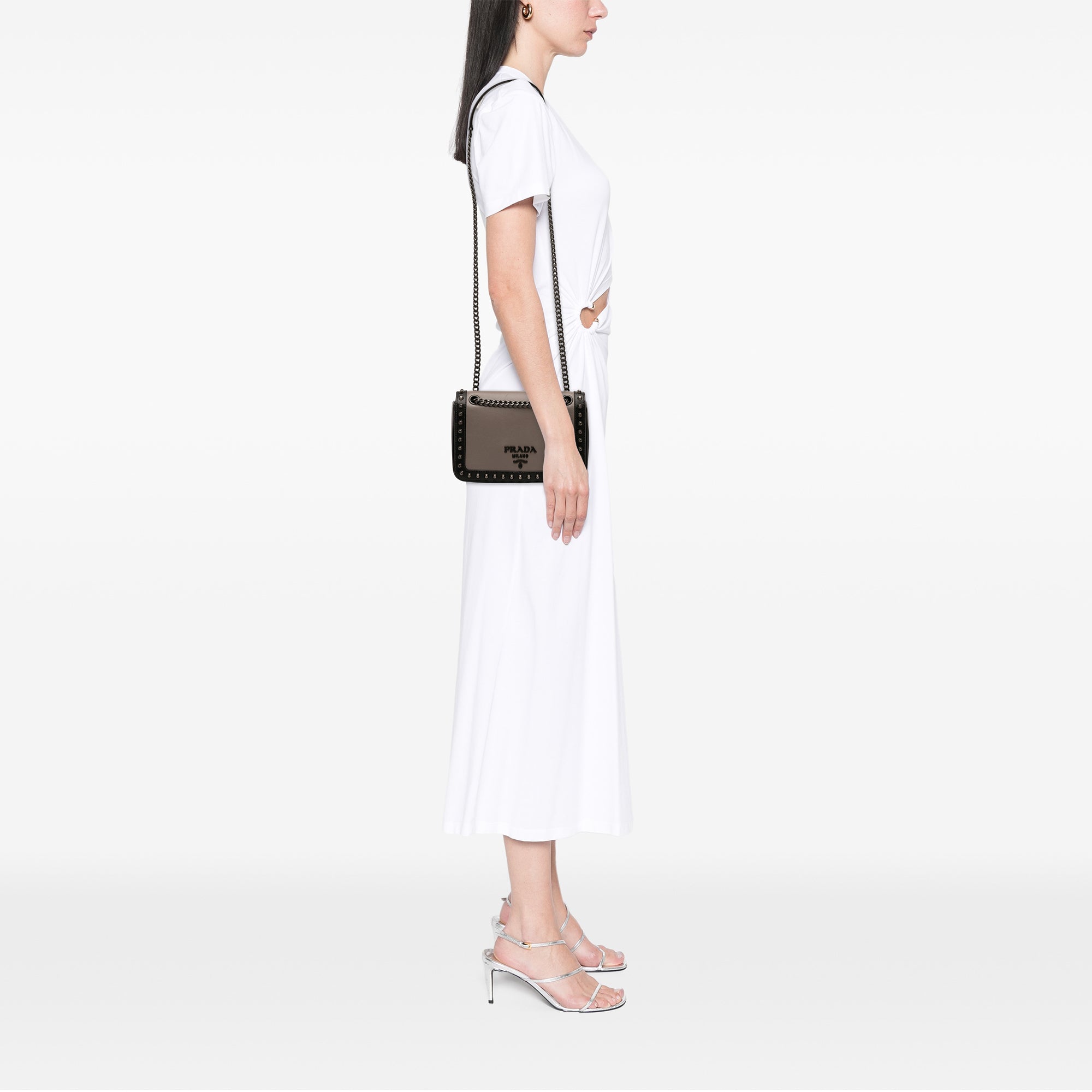 Bicolor Glace Calfskin Studded Crossbody - Image 7