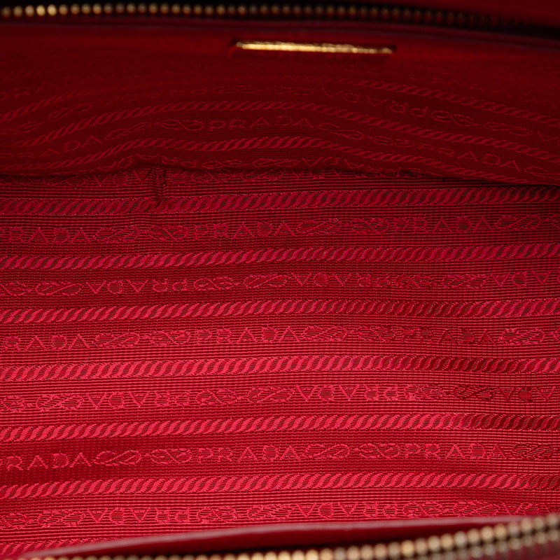 Small Saffiano Lux Galleria Double Zip Satchel - Image 4