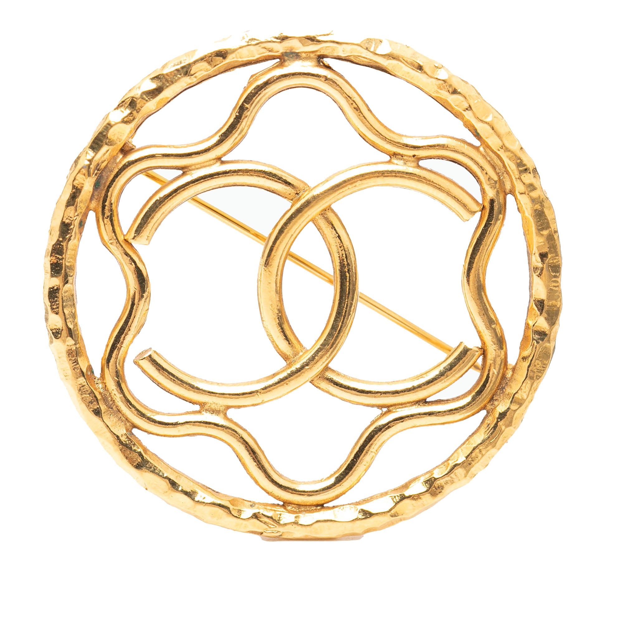 CC Gold Plated Round Brooch - Image 1