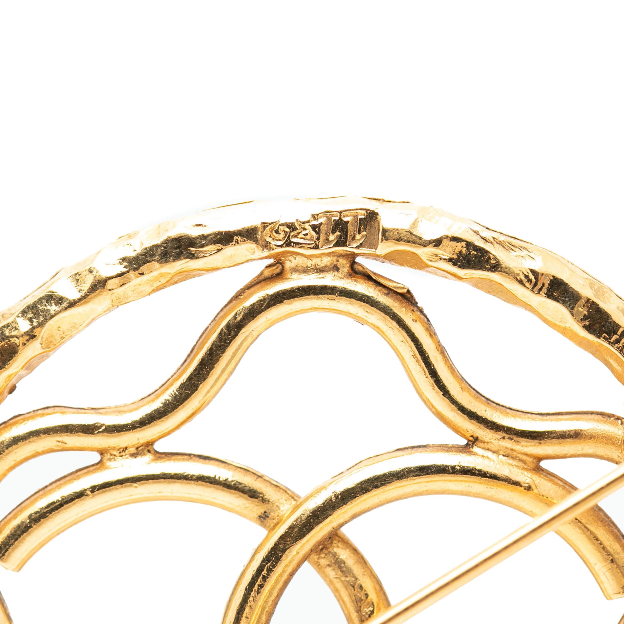 CC Gold Plated Round Brooch - Image 3