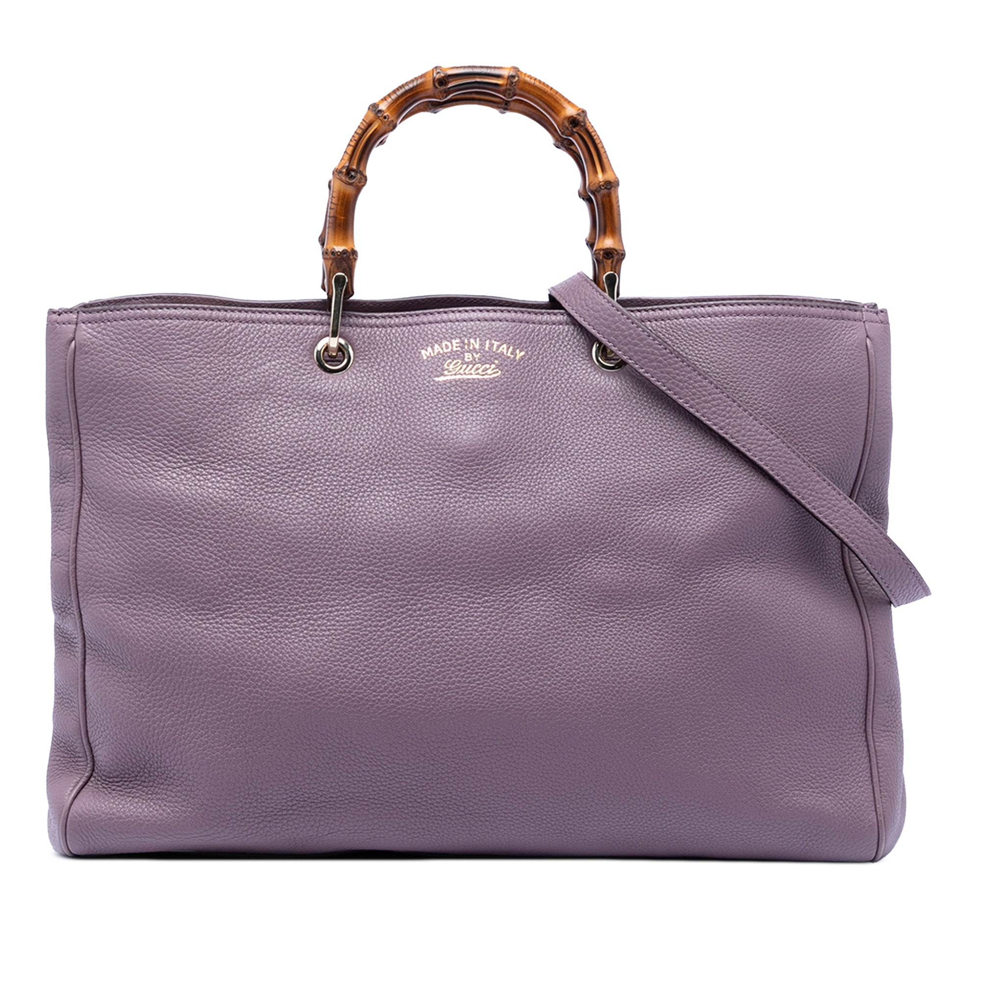 Large Calfskin Bamboo Shopper Satchel - Image 1