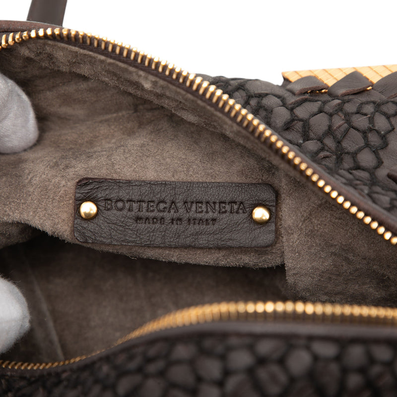 Nappa Intrecciato Stitched Metal Edge Cube Handbag - Image 5