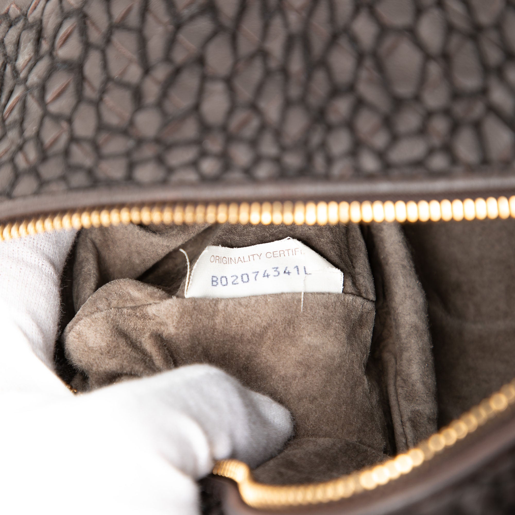 Nappa Intrecciato Stitched Metal Edge Cube Handbag - Image 6