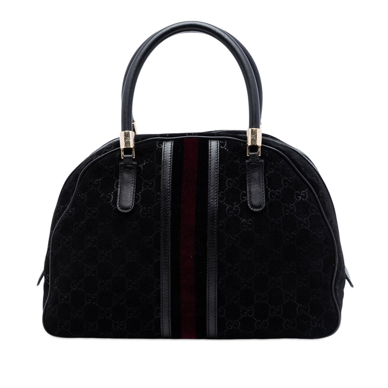 GG Suede Web Dome Handbag