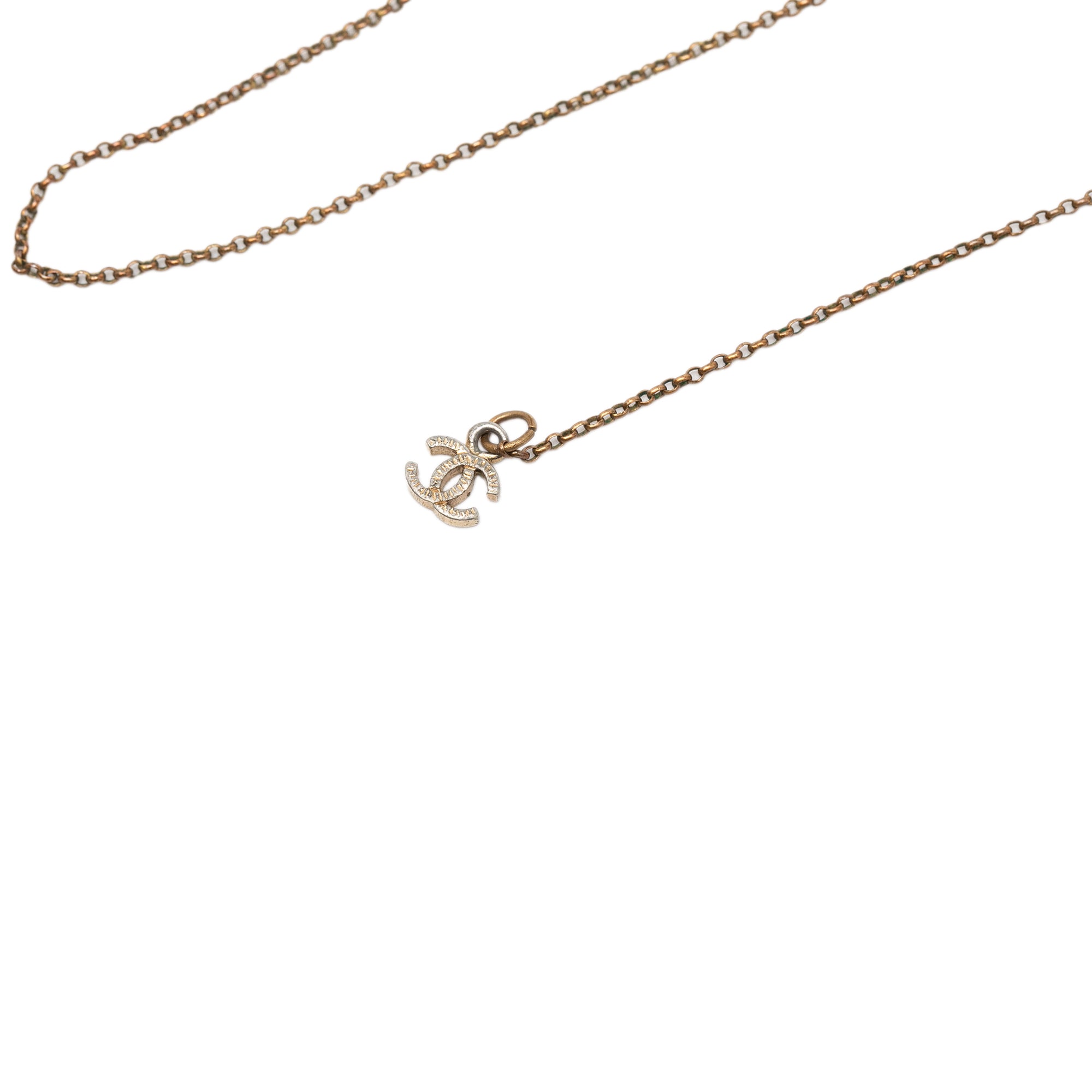 Gold Plated CC Crystal Pendant Necklace - Image 5
