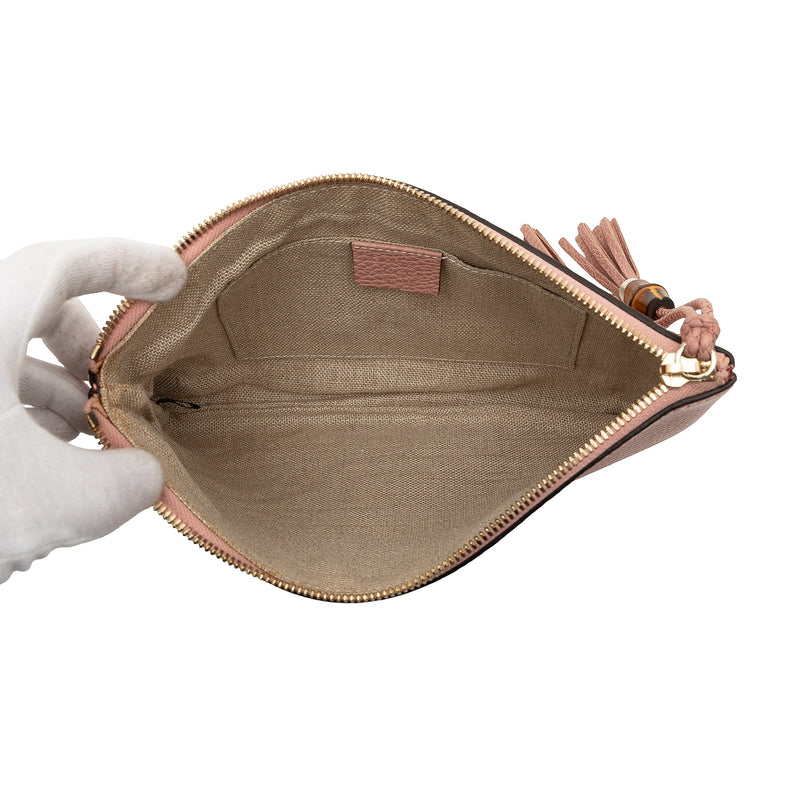 Calfskin Bamboo Clutch - Image 4