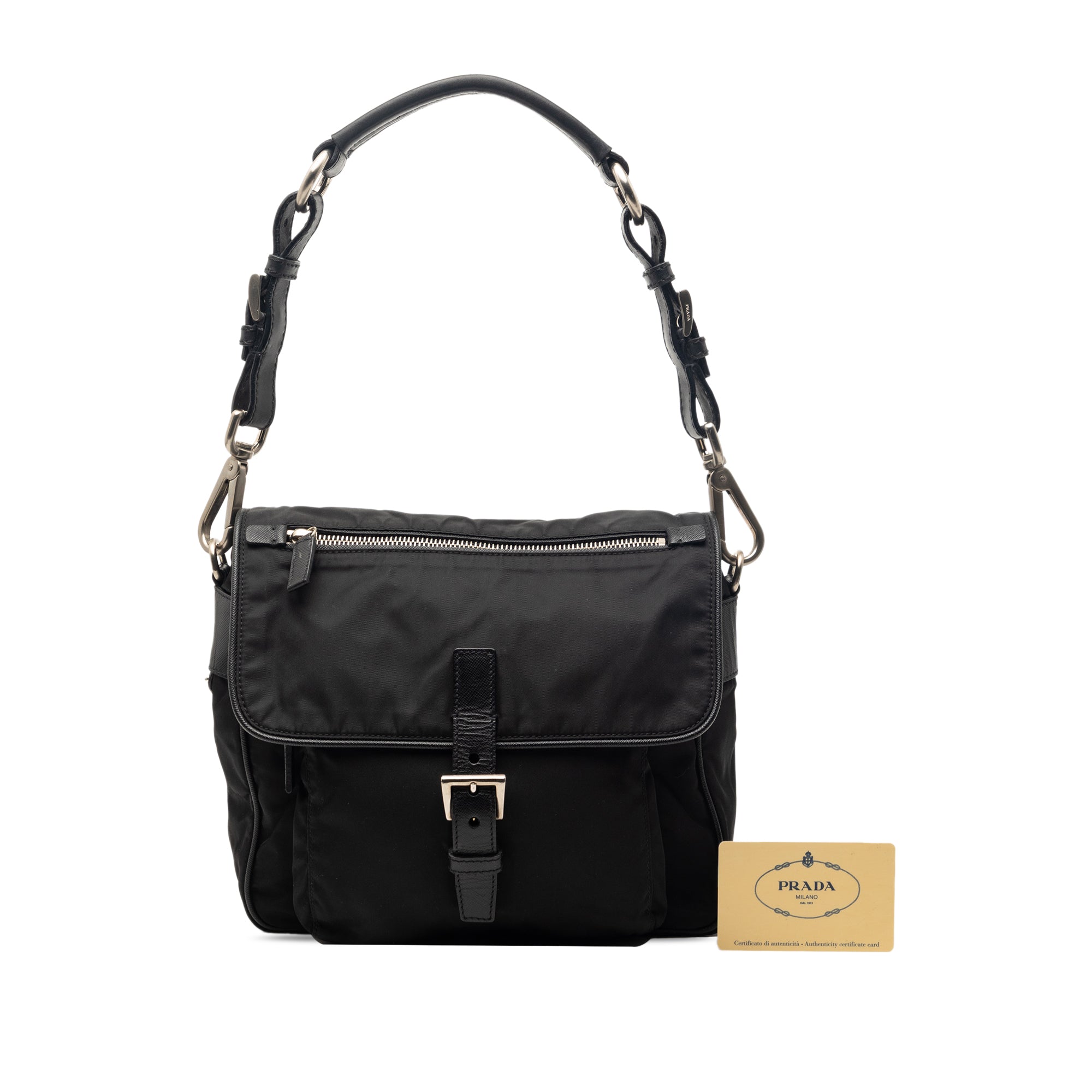 Saffiano Trimmed Tessuto Shoulder Bag - Image 7