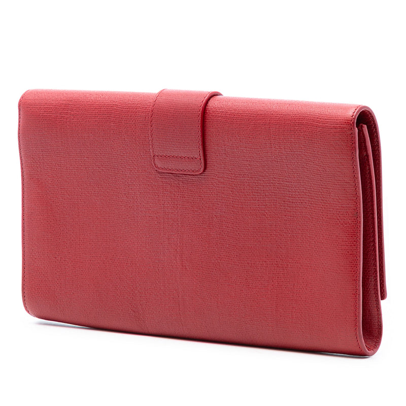 Textured Leather Chyc Ligne Clutch - Image 2