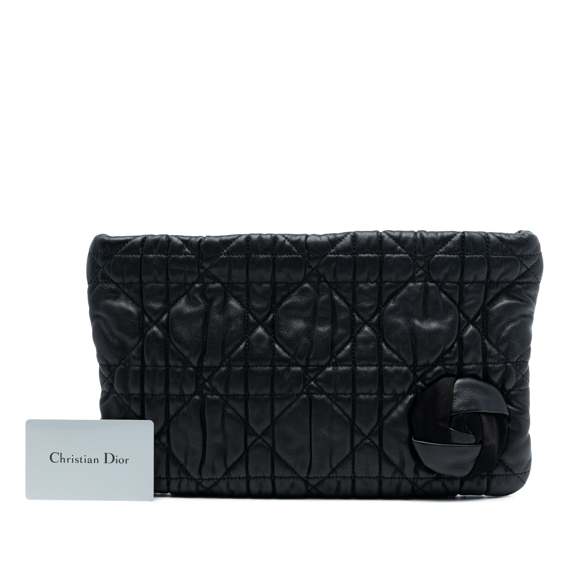 Calfskin Cannage Rose Clutch - Image 8