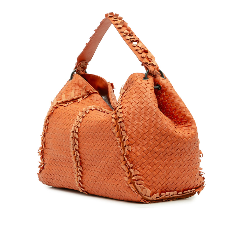 Large Nappa Intrecciato Franges Hobo - Image 2