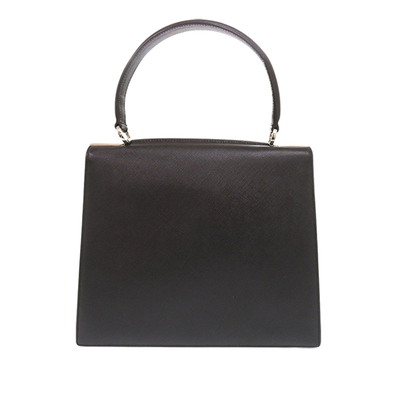 Leather Double Gancini Top Handle Bag - Image 2