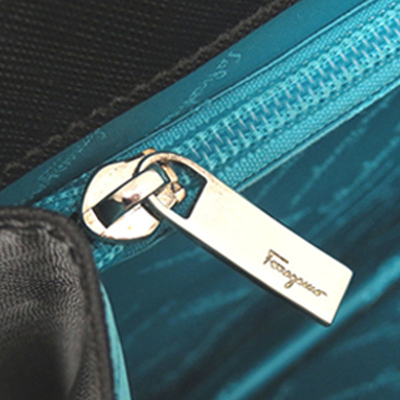 Leather Double Gancini Top Handle Bag - Image 22