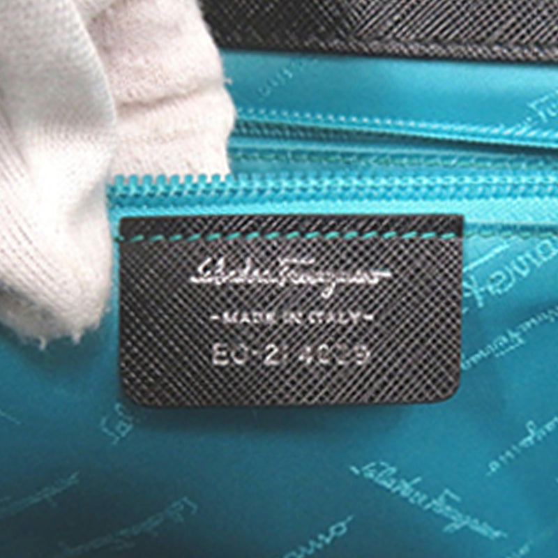 Leather Double Gancini Top Handle Bag - Image 5