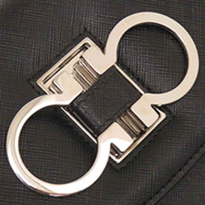 Leather Double Gancini Top Handle Bag - Image 9
