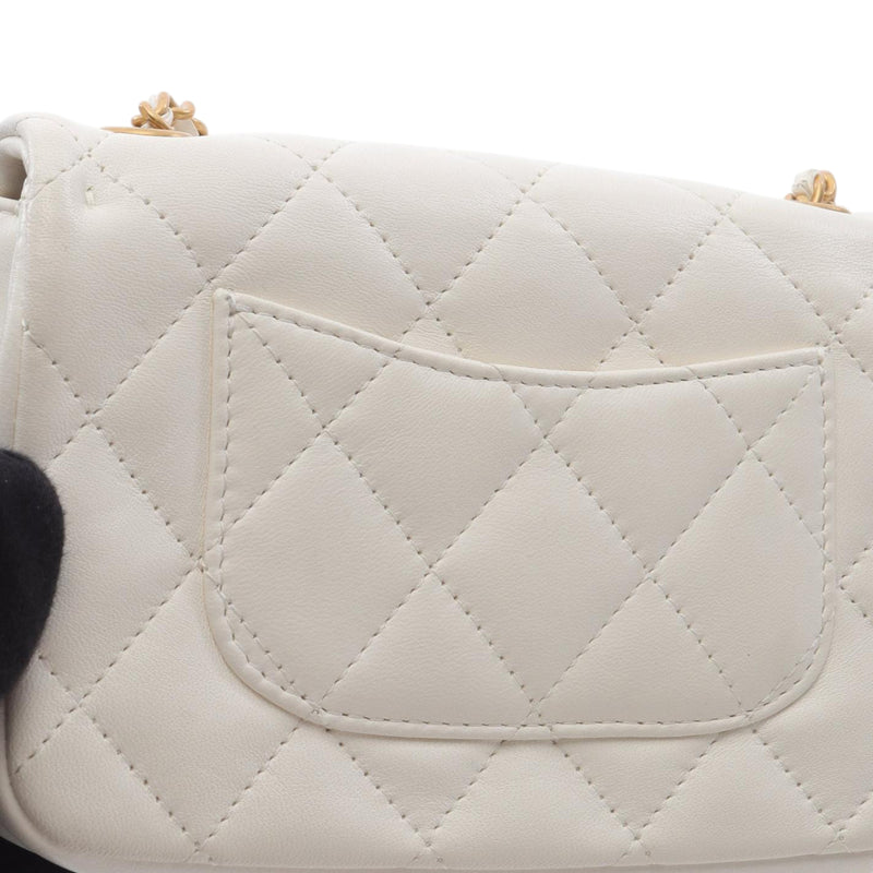 Mini Rectangular Quilted Lambskin Heart Charms Flap - Image 8