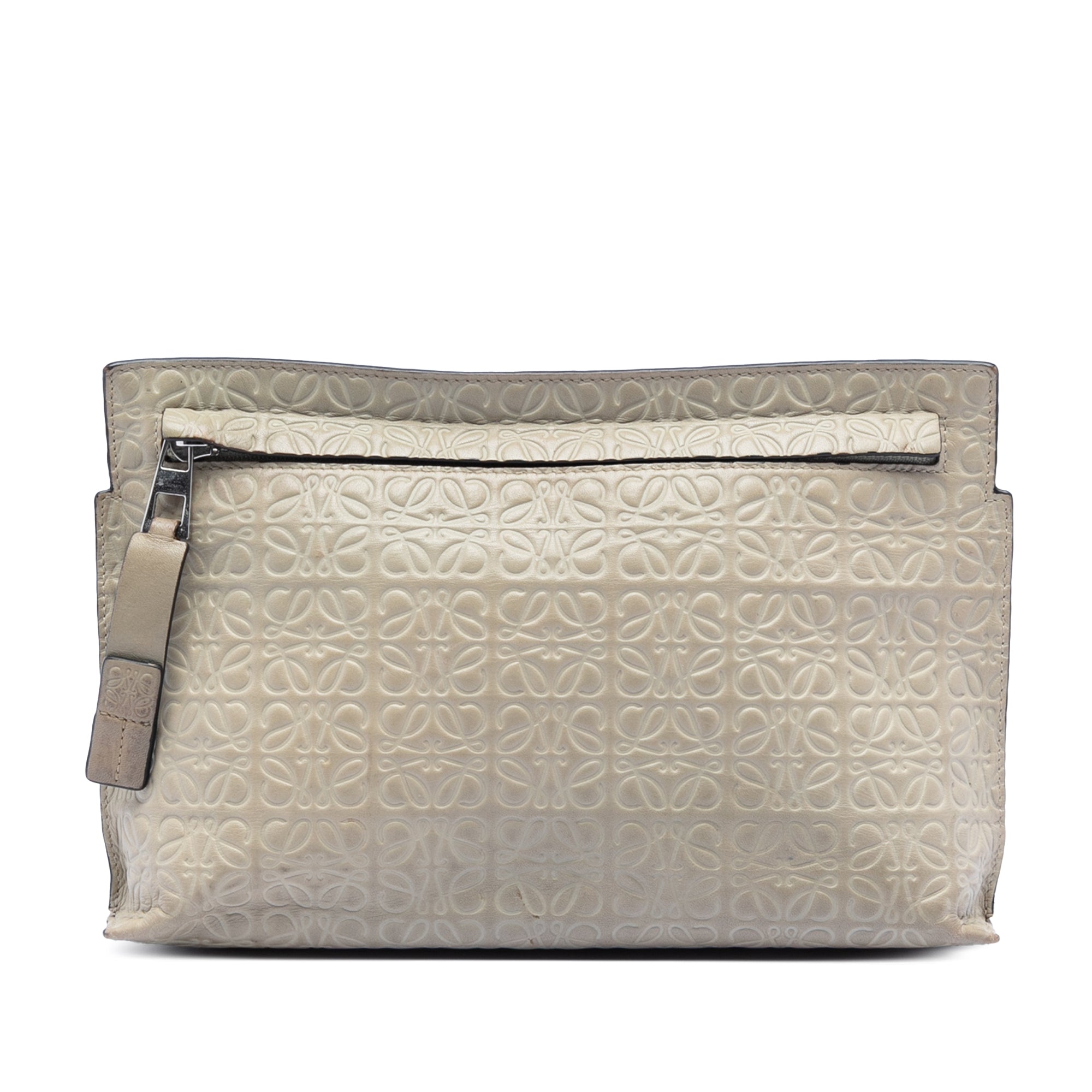 Embossed Calfskin Anagram Repeat T Clutch - Image 1