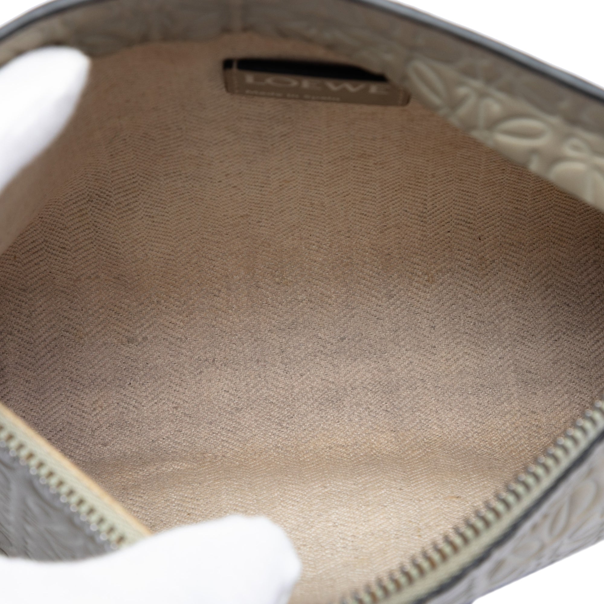 Embossed Calfskin Anagram Repeat T Clutch - Image 4