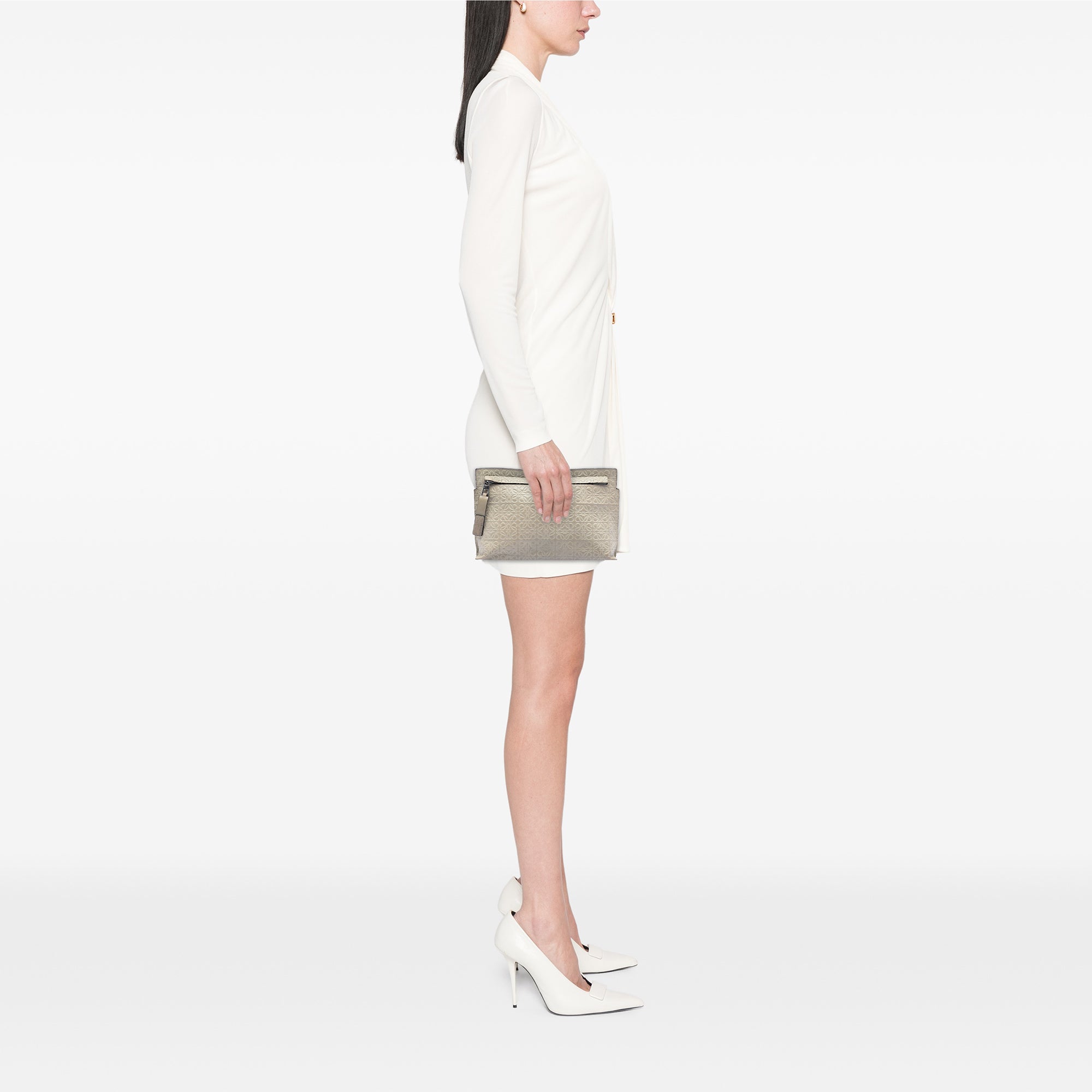 Embossed Calfskin Anagram Repeat T Clutch - Image 7